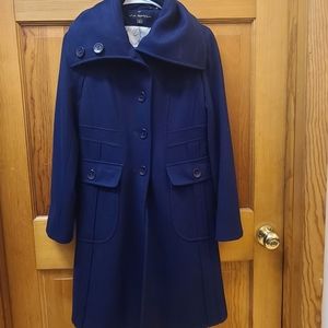 Via Spiga Wool Blend three quarter Length Blue Jacket Size 2